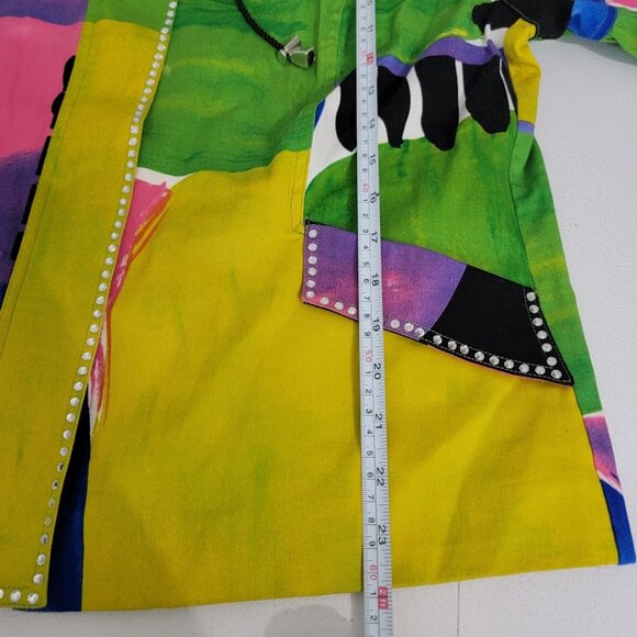 Vintage Berek Abstract Wearable Artsy Jacket Sz XL Full Zip Pockets Flare Sleeve - Picture 9 of 13
